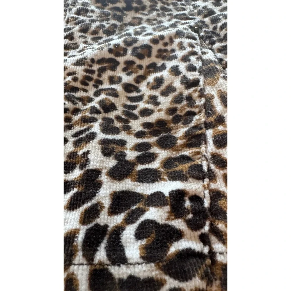 The Childrens Place Kids Girls Leopard Print Corduroy A-Line Skirt Brown Size 10